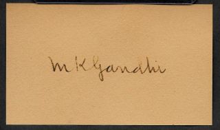 Mahatma Gandhi English India Autograph Reprint On 1940s 3x5 Card