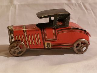 Rare Vtg Antique Penny Tin Toy Rico Lithograph Race Car 2