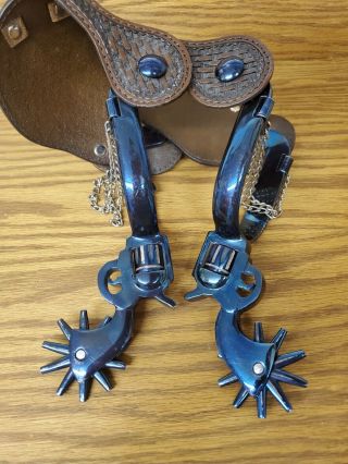 SILVER INLAID COLT 45 SPURS BY E.  GARCIA 2