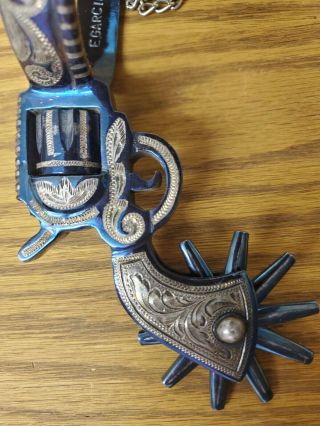 SILVER INLAID COLT 45 SPURS BY E.  GARCIA 4