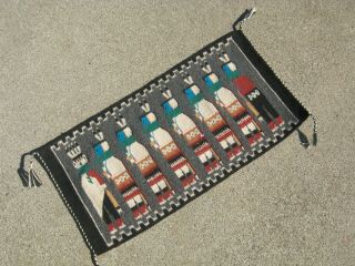 C1960 Navajo Yeibichai Rug Blanket Native American Indian No R.  &.  99c Fine Weave