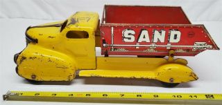 S84 Vintage Marx Tin Litho Sand And Gravel Dump Truck
