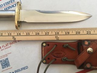 Vietnam Era Randall Made Knife Model 18 & Riveted Sheath with Stone. 6