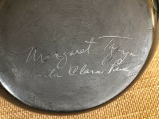 Margaret Tafoya,  Santa Clara,  Signed,  Fired Black,  Carved,  4.  75” x 8.  5” 4