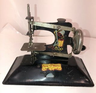 Toy Sewing Machine " Sew.  O.  Matic " - Made In Usa