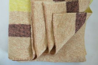 Vintage Orr Holland Tone 100 Wool Heather Tan w Multi Color Stripes 78x76 