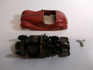 Vintage 1950s Tin Toy Schuco Akustico 2002 Wind Up Car With Key