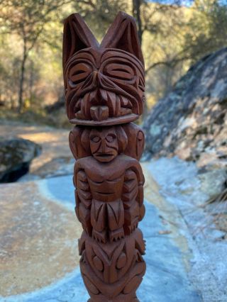 Ray Williams Northwest Coast Native Indian Wood Carved Totem Pole