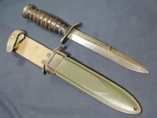 Wwii Us M3 Imperial Trench Knife Dagger Blade Mark W/m8 Scbd A,