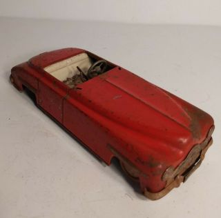 Vintage Distler Ford D - 3150 Roadster Tin Wind Up Toy Car Red