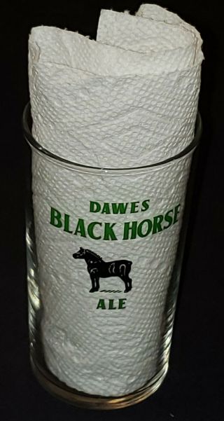 VINTAGE - DAWES BREWERY - BLACK HORSE ALE - BEER GLASS - 2