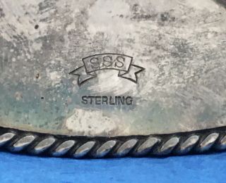 VTG Large 4 Oz.  STERLING SILVER SSS Team Roping Cowboy Rodeo Trophy BELT BUCKLE 6
