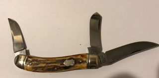 Vintage 1st Generation Bulldog Stag,  S&d Our Best Knife 3 Blade