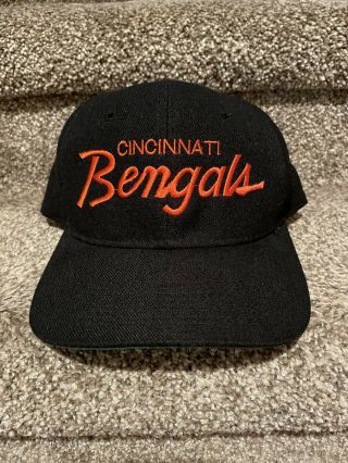 Vintage 90s Cincinnati Bengals Sports Specialties Script Snapback Hat Cap Wool