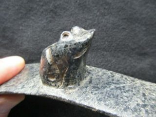 Native American Pipe Bowl,  Hand Carved Stone Frog Effigy,  Atl - 1120 05067