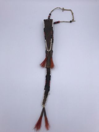 Native American Indian Apache Beaded Awl Case C.  1890