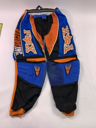 Vtg Motocross Fox Racing 360 Blue Orange Size 36 Pants Supreme Quality 90s Mx
