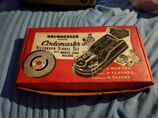 Vintage Brumberger Codemaster Telegraph Signal Set W/ Morse Code Record Org.  Box