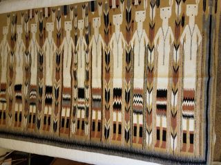 Vintage Navajo YEI Blanket Rug Wool 84 