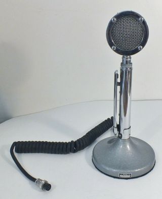 Astatic D - 104 Desk Microphone Chrome Model With 8 Pin Connector Vintage