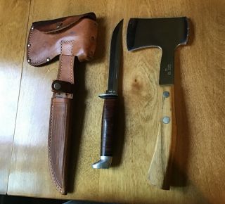 Case Xx Knife Hatchet Axe And Sheath Usa