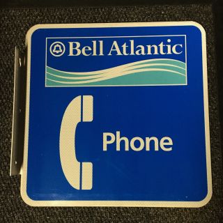 Vintage Bell Atlantic Metal Payphone Sign