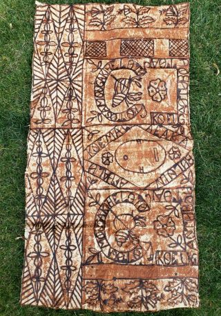 Vintage Ngatu Tapa Cloth Tonga Pacific Island Tongan Mulberry Bark Cloth