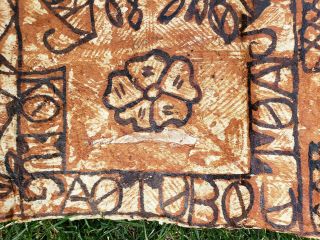 Vintage Ngatu Tapa Cloth Tonga Pacific Island Tongan Mulberry Bark Cloth 6