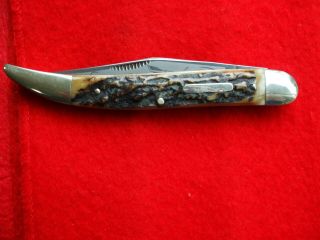 Bulldog Brand Solingen Germany 5 " Stag Texas Tooth Pick Pocket Knife
