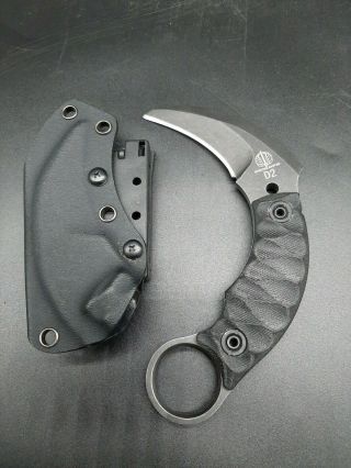 Vintage Strider Karambit Knife D2 Steel With Hard Plastic Sheath With Belt Clip