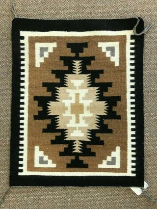 Navajo Weaving Two Grey Hill Rug 21 " X27 " (native American Weaving) Hand Made