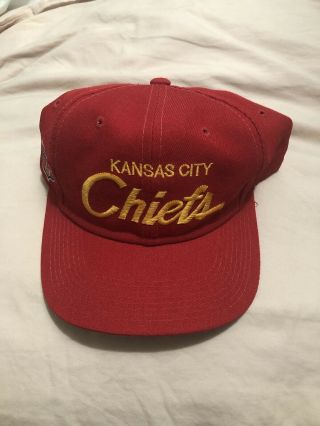 Vintage Kansas City Chiefs Single Line Script By Sports Specialties Snapback Hat