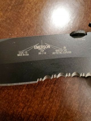 Emerson Knives Mini CQC - 15 BT Folding Knife Black 154CM Serrated Edge Blade 2