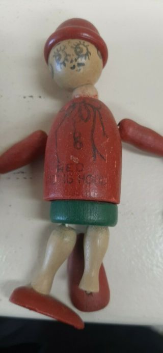 Vintage Jaymar Little Red Riding Hood Wood Jointed Toy Figure 1930 