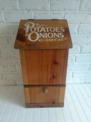 Vintage Wooden Potato And Onion Storage Bin