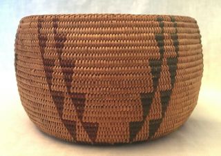 Vintage Hand - Woven Hupa Native American Indian Basket Hoopa No.  California