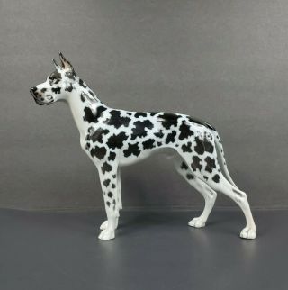Elegant Rosenthal Black & White Harlequin Great Dane Dog Porcelain Figurine Euc