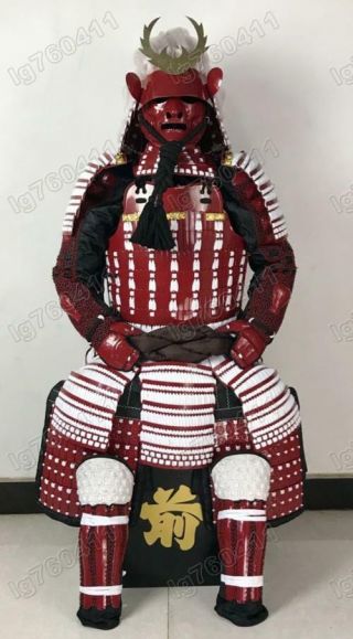 Iron Silk Japanese Wearable Rüstung Samurai Armor Red Lion Head White Laces O40