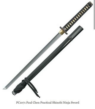 Paul Chen Pc2268 Carbon Steel Practical Shinobi Ninja Sword 34 1/2 "