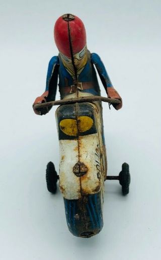 Vintage 1960 ' s Police Motorcycle Japan made Tin Toy 2