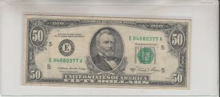 1981 A (e) $50 Fifty Dollar Bill Federal Reserve Note Richmond Vintage Currency