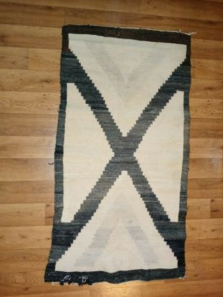Old (navajo Indian) Big Wool Rug Great Colors & (x) Designs