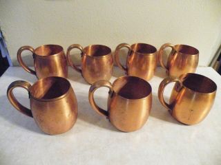7 - Vintage Solid Copper Mugs Moscow Mule Mugs West Bend Usa Unpolished Freeship
