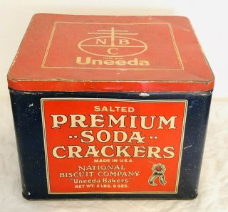 Vintage 1930’s Uneeda Bakers Nabisco Premium Soda Crackers National Biscuit Co