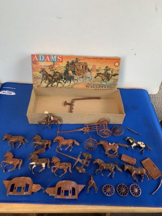 Vintage Adams Toys Plastic Wells Fargo Stagecoach
