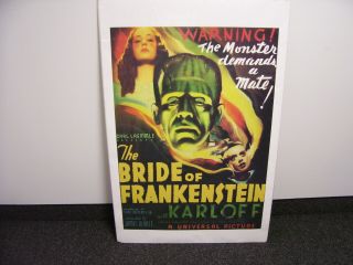 Vintage Universal Monsters Bride Of Frankenstein 1 Sheet Movie Poster 27 " X 41 "