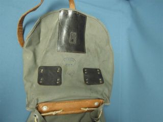 Vintage WWII German Austrian Army Stolla Wien Canvas Leather Rucksack Backpack 3