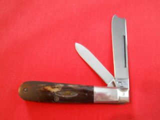 Case Xx A6205r 2 Blade Razor Missing Sheild Appaloosa Bone Handles 1981 Knife