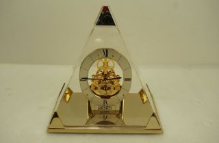 Vintage Seiko Pyramid Quartz Triangle Mantle Table Clock Qaw109g,  C