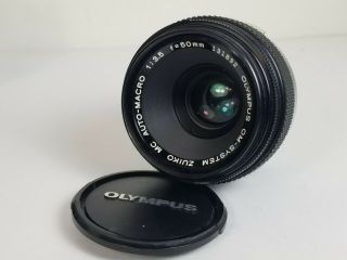 Vintage Olympus Om System Zuiko Mc Auto - Macro 1:35 F=50mm Camera Lens W/ Case